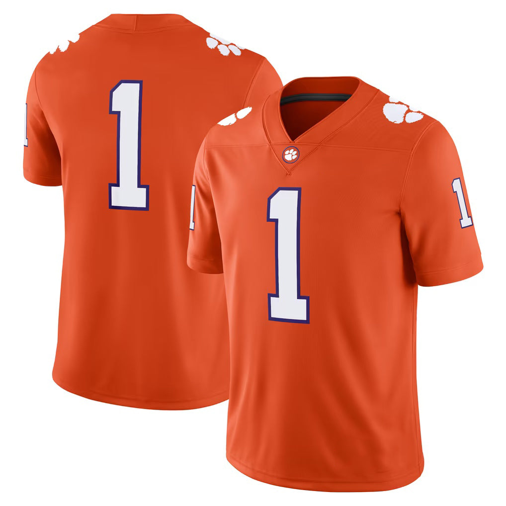 #1 C.Tigers Orange Game Stitched American College Jersey