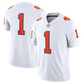 #1 C.Tigers White Game Stitched American College Jersey