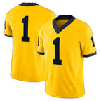 #1 M.Wolverines Maize Alternate Game Stitched American College Jersey