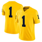 #1 M.Wolverines Maize Alternate Game Stitched American College Jersey