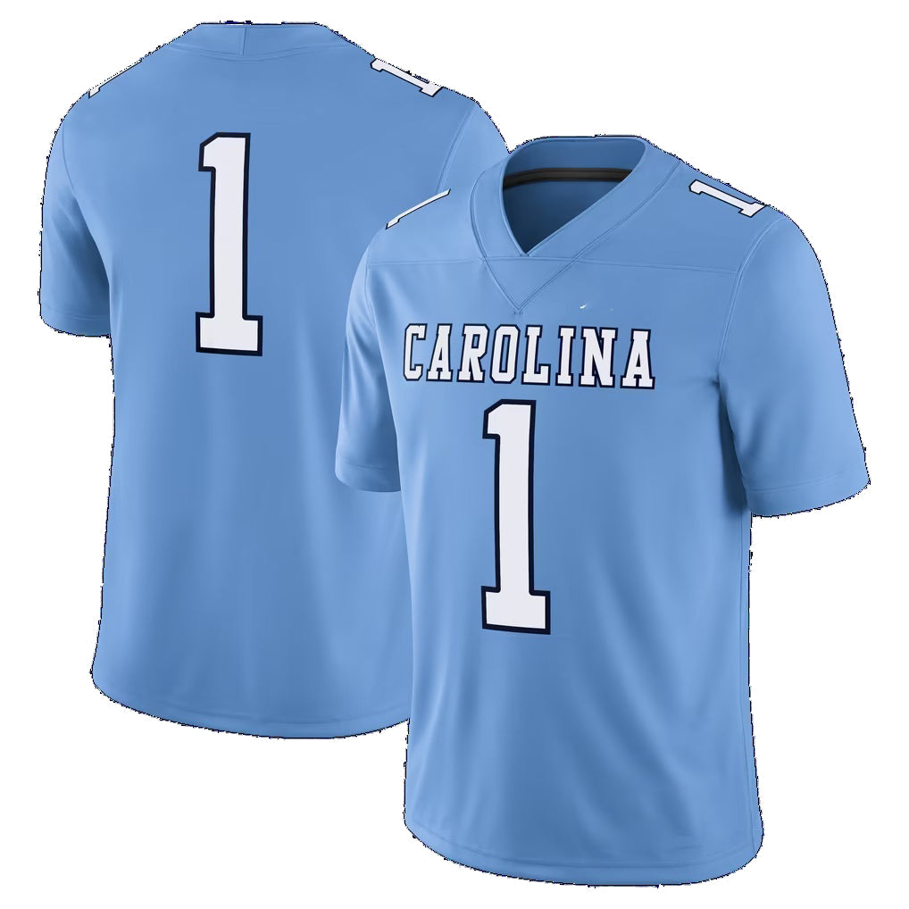 #1 N.Carolina Tar Heels Carolina Blue Alternate Game Stitched American College Jersey