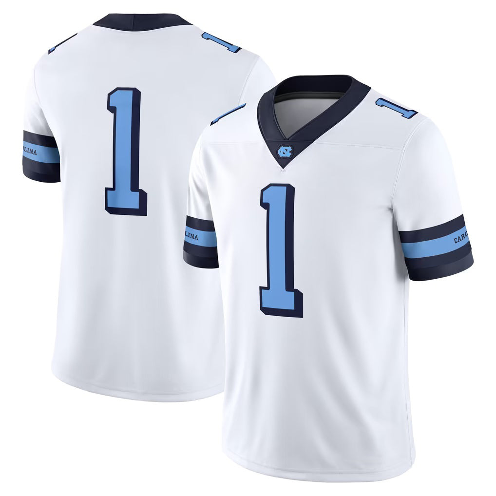 #1 N.Carolina Tar Heels White Alternate Game Stitched American College Jersey