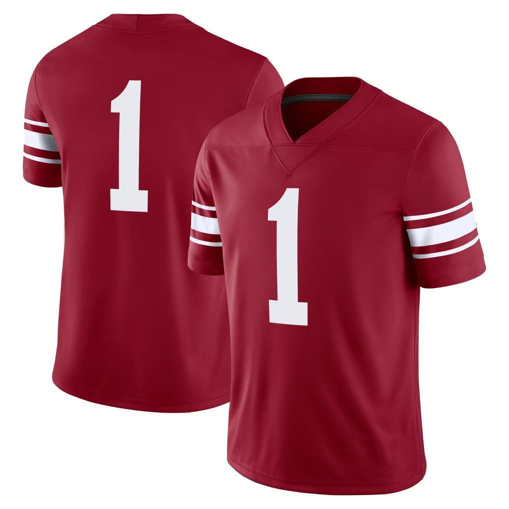 #1 O.Sooners Crimson Throwback Alternate Game Stitched American College Jersey