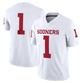 #1 O.Sooners White Game Stitched American College Jersey