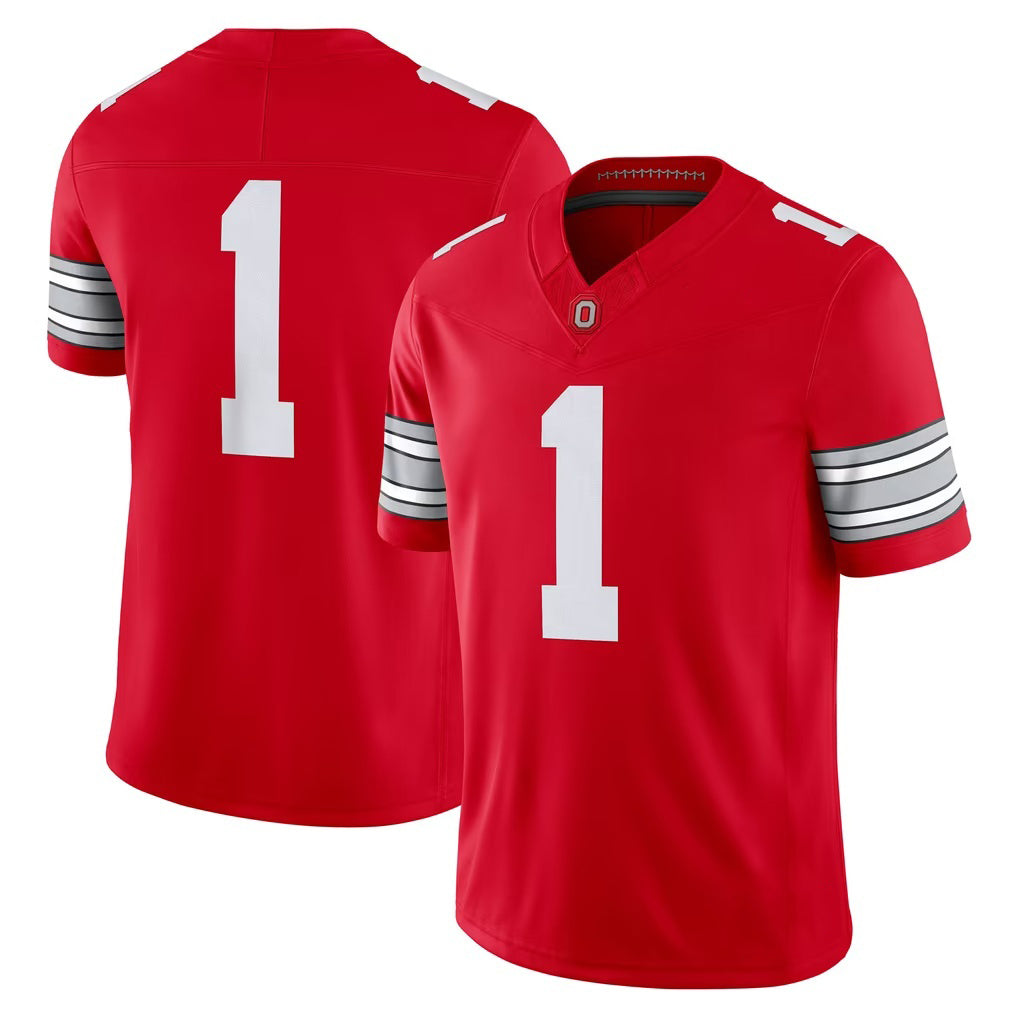 #1 O.State Buckeyes Scarlet Home Vapor F.U.S.E. Limited Stitched American College Jersey