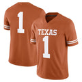 #1 T.Longhorns Texas Orange Game Stitched American College Jersey
