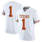 #1 T.Longhorns White Game Stitched American College Jersey