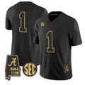A.Crimson Tide Black Alabama Limited Stitched American College Jersey