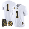 A.Crimson Tide White Alabama Limited Stitched American College Jersey
