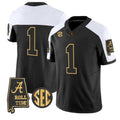 A.Crimson Tide White Black Alabama Limited Stitched American College Jersey