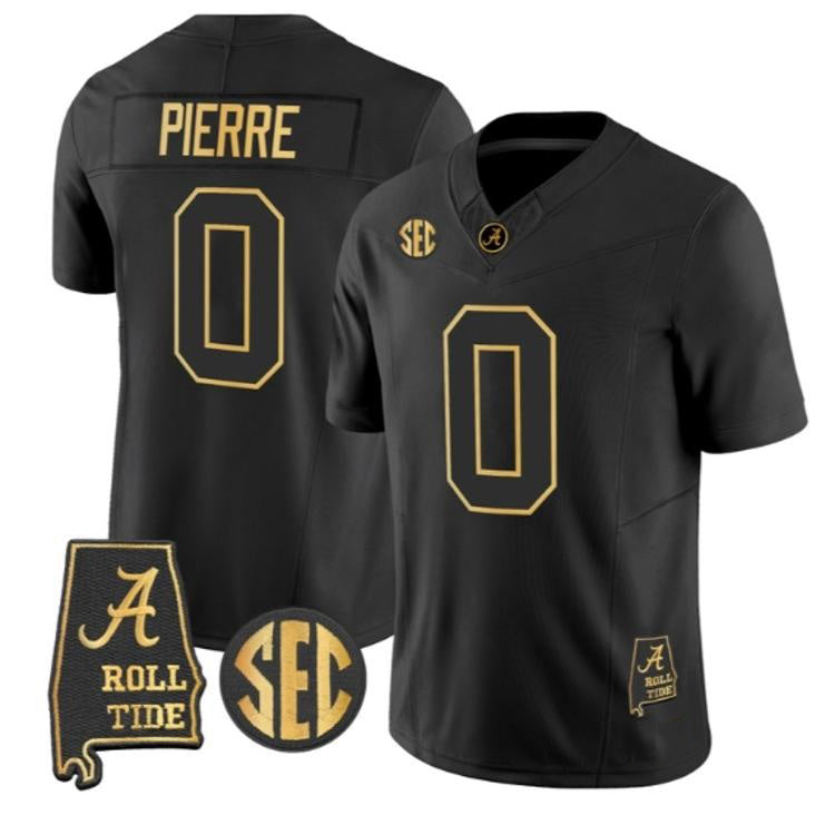 A.Crimson Tide #0 Yhonzae Pierre Black Alabama Limited Stitched American College Jersey