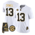 A.Crimson Tide #13 Ezavier Crowell White Alabama Limited Stitched American College Jersey