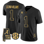 A.Crimson Tide #1 Ryan Coleman-Williams Black Alabama Limited Stitched American College Jersey
