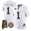 A.Crimson Tide #1 Ryan Coleman-Williams White Alabama Limited Stitched American College Jersey