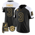 A.Crimson Tide #3 Cedrick Simmons White Black Alabama Limited Stitched American College Jersey