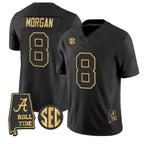 A.Crimson Tide #8 Cederian Morgan Black Alabama Limited Stitched American College Jersey