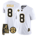 A.Crimson Tide #8 Cederian Morgan White Alabama Limited Stitched American College Jersey
