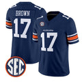 A.Tigers #17 Byrum Brown Navy 2026 Vapor Limited Stitched American College Jersey