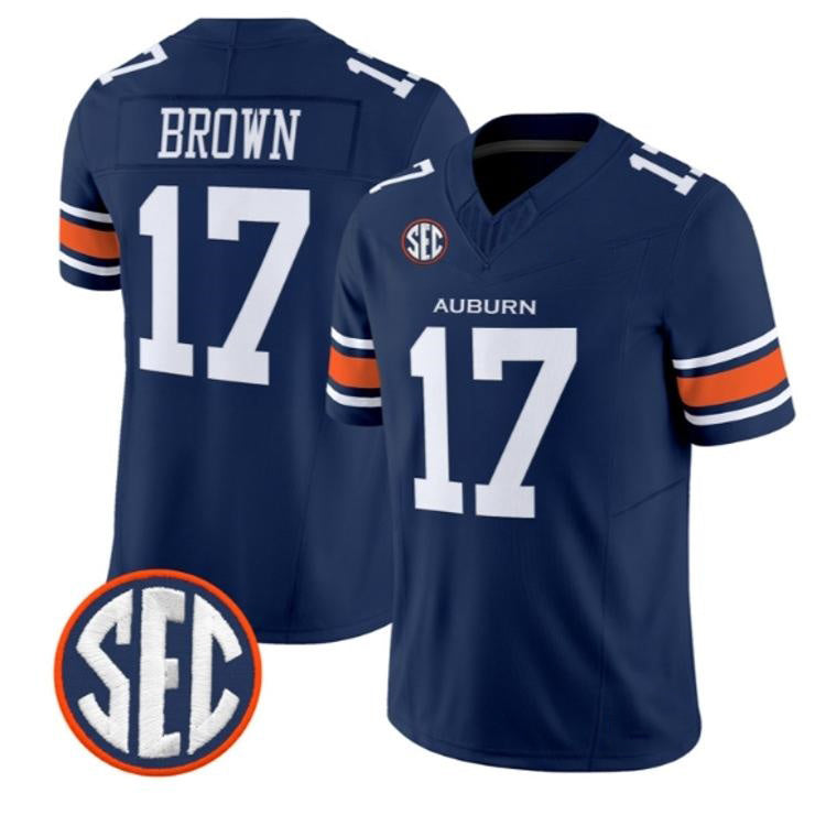 A.Tigers #17 Byrum Brown Navy 2026 Vapor Limited Stitched American College Jersey