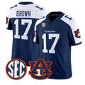A.Tigers #17 Byrum Brown White Navy 2026 Vapor Limited Stitched American College Jersey