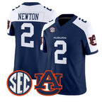A.Tigers #2 Cam Newton White Navy 2026 Vapor Limited Stitched American College Jersey