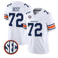 A.Tigers #72 Cole Best White 2026 Vapor Limited Stitched American College Jersey