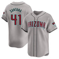 Arizona Diamondbacks #41 Carlos Santana Player Gray Road Limited Home Game Stitched Baseball Jersey