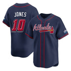 Atlanta Braves #10 Chipper Jones Player Navy 2025 Speedway Classic Home Game Stitched Baseball Jersey