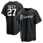 Atlanta Braves #27 Austin Riley Player Black Home Game Stitched Baseball Jersey
