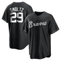 Atlanta Braves #29 John Smoltz Player Black Home Game Stitched Baseball Jersey