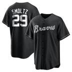 Atlanta Braves #29 John Smoltz Player Black Home Game Stitched Baseball Jersey