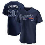 Atlanta Braves #30 Drake Baldwin Player Navy Alternate Limited Elite Home Game Stitched Baseball Jersey