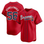 Atlanta Braves #56 Spencer Schwellenbach Player Red Limited Home Game Stitched Baseball Jersey