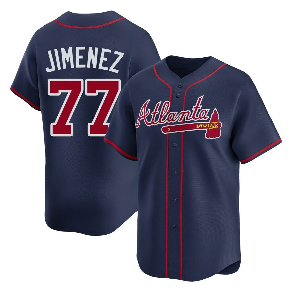 Atlanta Braves #77 Joe Jimenez Player Navy Limited Home Game Stitched Baseball Jersey
