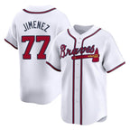 Atlanta Braves #77 Joe Jimenez Player White Limited Home Game Stitched Baseball Jersey