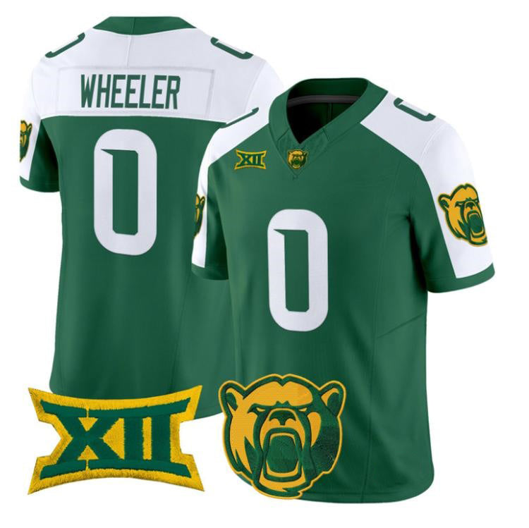 B.Bears #0 Hosea Wheeler White Green 2026 Vapor Limited Stitched American College Jersey