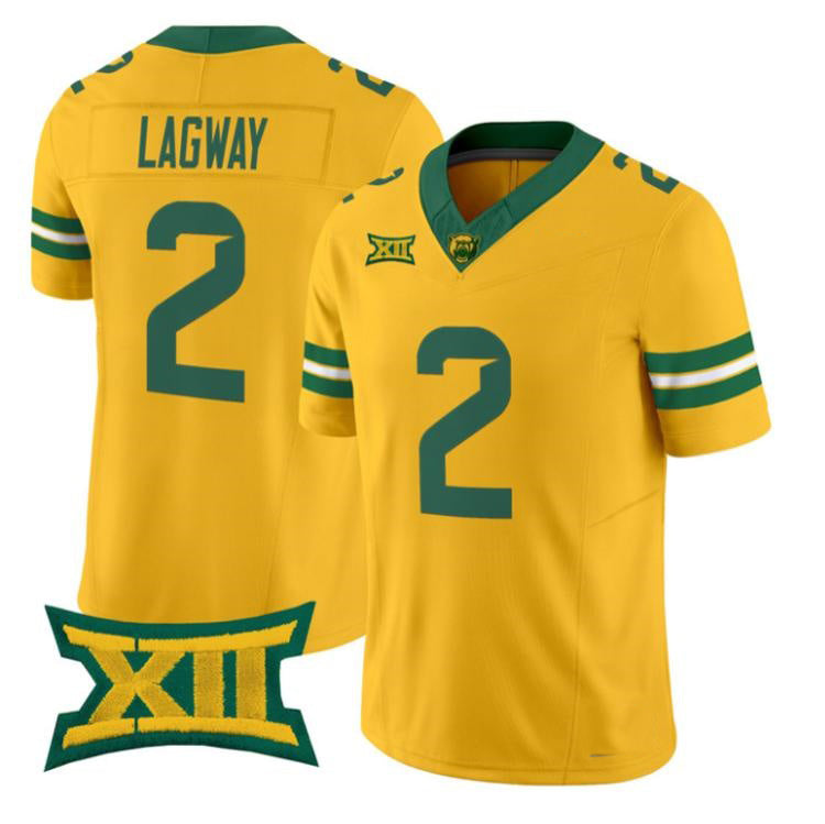 B.Bears #2 DJ Lagway Gold 2026 Vapor Limited Stitched American College Jersey