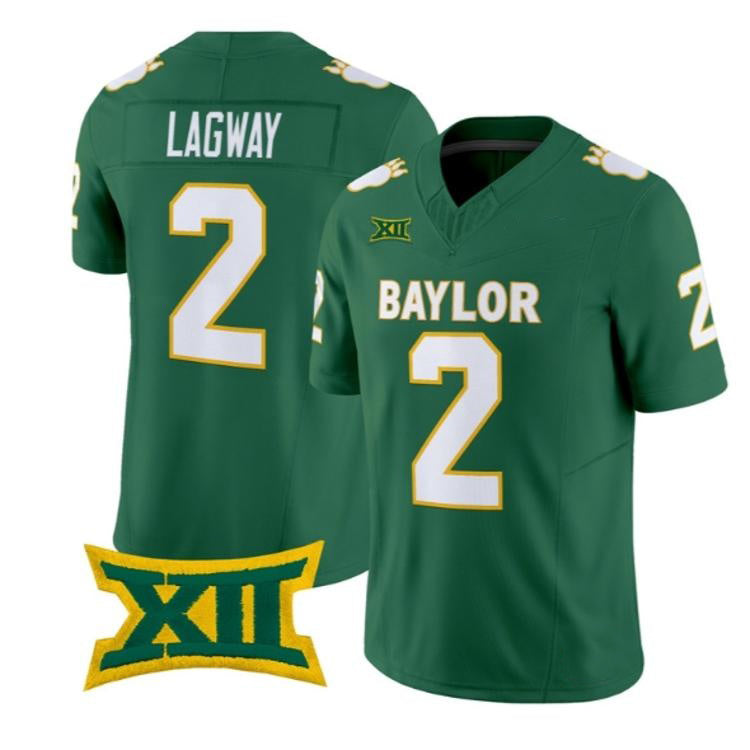 B.Bears #2 DJ Lagway Green Throwback 2026 Vapor Limited Stitched American College Jersey