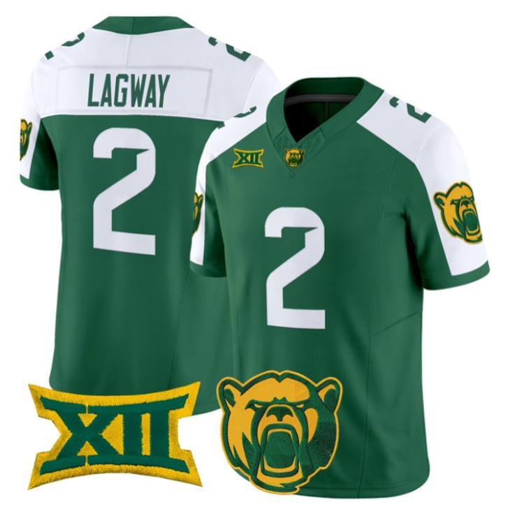 B.Bears #2 DJ Lagway White Green 2026 Vapor Limited Stitched American College Jersey