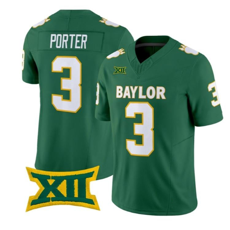 B.Bears #3 Jadon Porter Green Throwback 2026 Vapor Limited Stitched American College Jersey