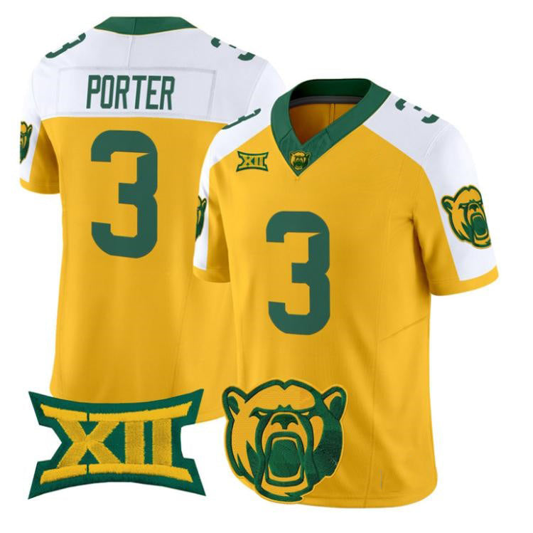 B.Bears #3 Jadon Porter White Gold 2026 Vapor Limited Stitched American College Jersey