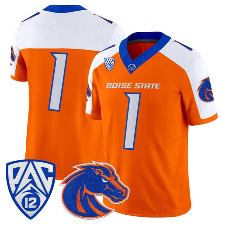 B.State Broncos White Orange 2026 Vapor Limited Stitched American College Jersey