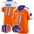 B.State Broncos #11 Kellen Moore White Orange 2026 Vapor Limited Stitched American College Jersey