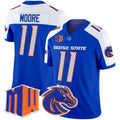 B.State Broncos #11 Kellen Moore White Royal 2026 Vapor Limited Stitched American College Jersey