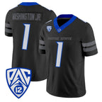 B.State Broncos #1 Jerico Washington Jr. Black 2026 Vapor Limited Stitched American College Jersey