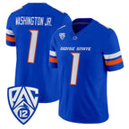 B.State Broncos #1 Jerico Washington Jr. Royal 2026 Vapor Limited Stitched American College Jersey