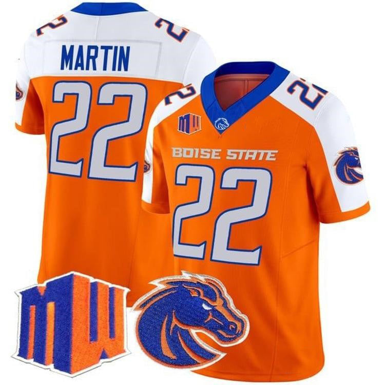 B.State Broncos #22 Doug Martin White Orange 2026 Vapor Limited Stitched American College Jersey