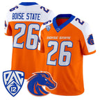 B.State Broncos #26 Boise State White Orange 2026 Vapor Limited Stitched American College Jersey