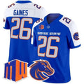 B.State Broncos #26 Sire Gaines White Royal 2026 Vapor Limited Stitched American College Jersey
