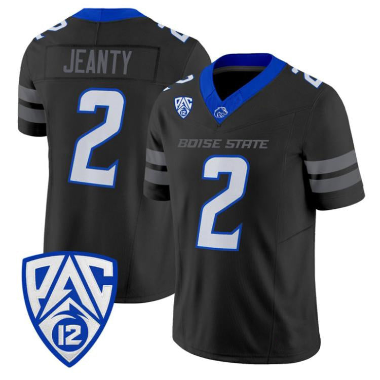 B.State Broncos #2 Ashton Jeanty Black 2026 Vapor Limited Stitched American College Jersey